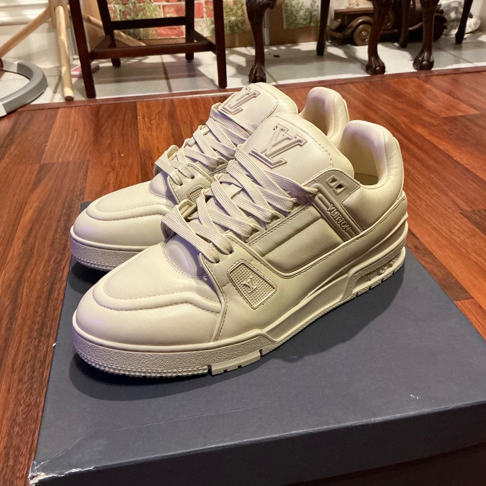 Louis Vuitton Cream Leather Sneakers